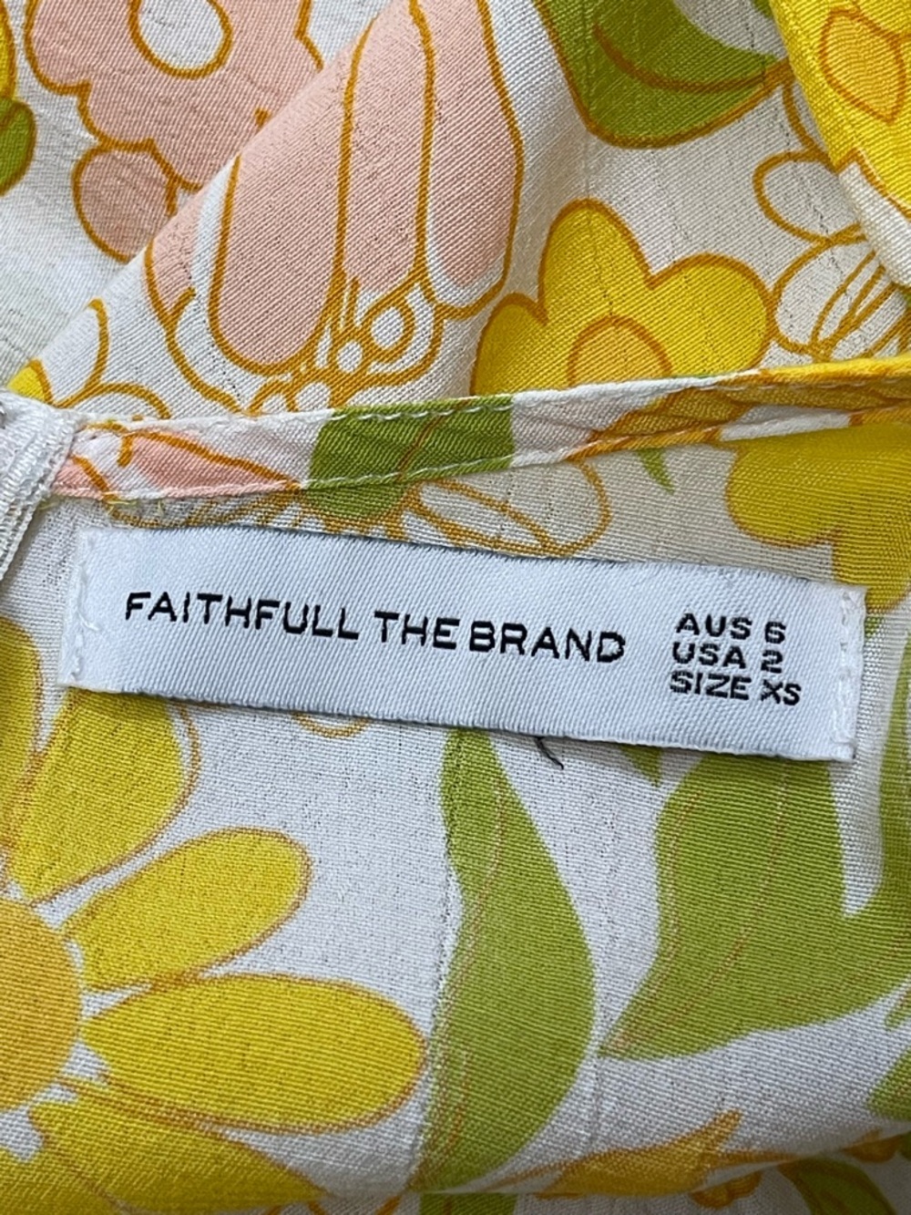 Faithfull the Brand Yellow Floral Jolene Midi Dress - Picture 8 of 8